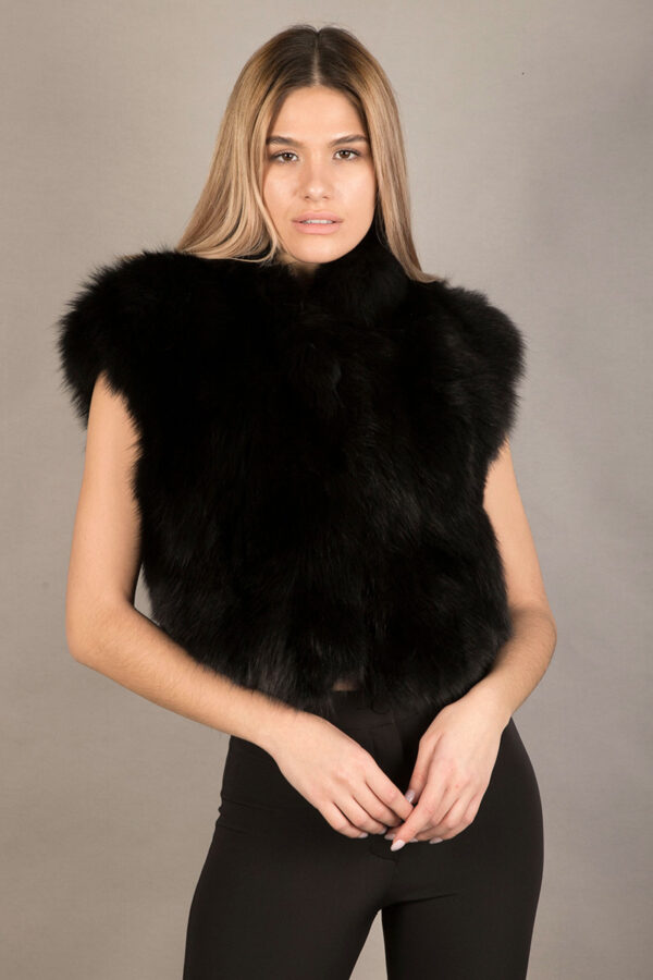 Sleeveless fur coat