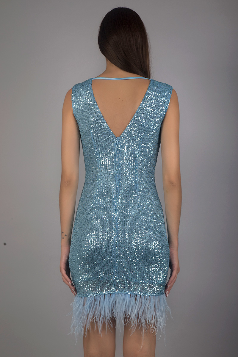 Feather sequin dress