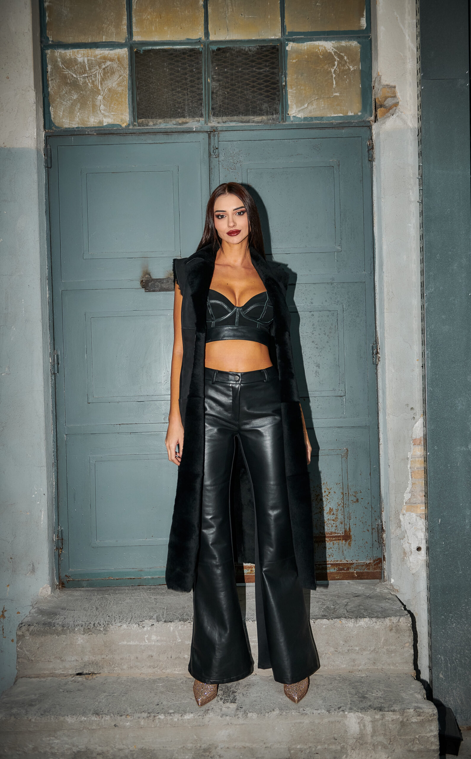 Δερμάτινο γιλέκο μακρύ